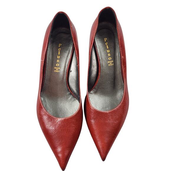 Peluso Shoes - Peluso heels sz 38 made in Italy red pointed-toe pumps   dress shoes